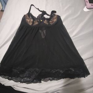 Black lace babydoll lingerie